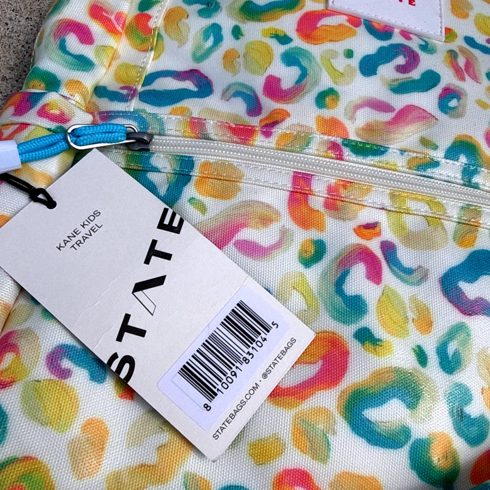 State Kane Kids Travel Backpack Metallic Rainbow Leopard Print School Bag Nwt — image 2 of 8